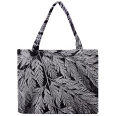 Fern Leaves Foliage Black And White Mini Tote Bag by Vaneshart