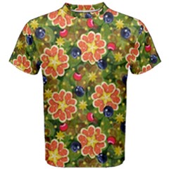 Fruit Star Blueberry Cherry Leaf Men s Cotton Tee