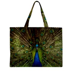 Peacock Feathers Bird Nature Zipper Mini Tote Bag