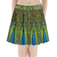 Peacock Feathers Bird Nature Pleated Mini Skirt