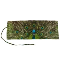 Peacock Feathers Bird Nature Roll Up Canvas Pencil Holder (S)