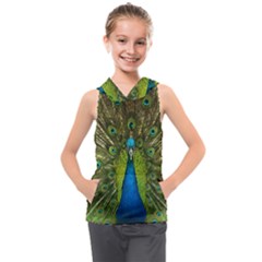 Peacock Feathers Bird Nature Kids  Sleeveless Hoodie