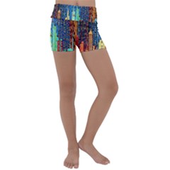 Matrix City Urbanization Technology Kids  Lightweight Velour Yoga Shorts