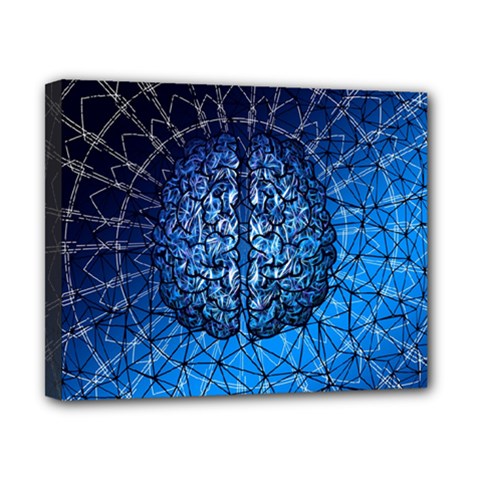 Brain Web Network Spiral Think Canvas 10  x 8  (Stretched)