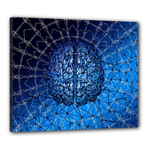 Brain Web Network Spiral Think Canvas 24  x 20  (Stretched)