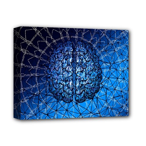 Brain Web Network Spiral Think Deluxe Canvas 14  X 11  (stretched) by Vaneshart