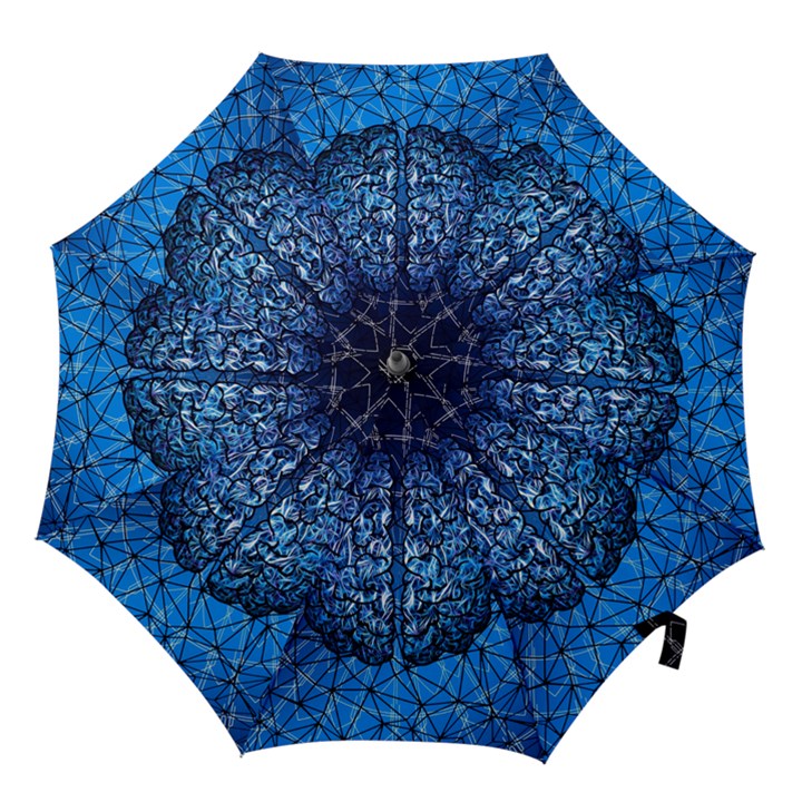 Brain Web Network Spiral Think Hook Handle Umbrellas (Large)