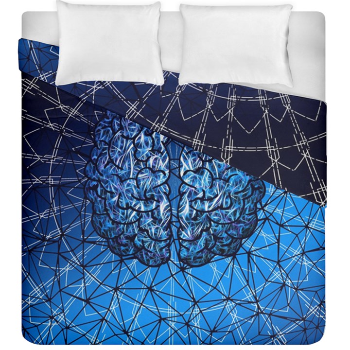 Brain Web Network Spiral Think Duvet Cover Double Side (King Size)