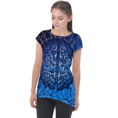 Brain Web Network Spiral Think Cap Sleeve High Low Top by Vaneshart