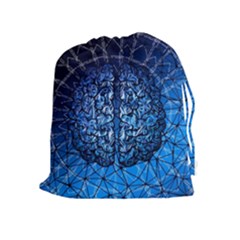 Brain Web Network Spiral Think Drawstring Pouch (xl)