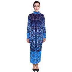 Brain Web Network Spiral Think Turtleneck Maxi Dress