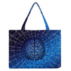 Brain Web Network Spiral Think Zipper Medium Tote Bag