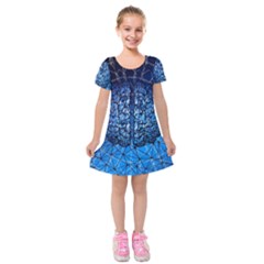 Brain Web Network Spiral Think Kids  Short Sleeve Velvet Dress