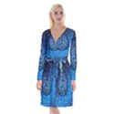 Brain Web Network Spiral Think Long Sleeve Velvet Front Wrap Dress View1