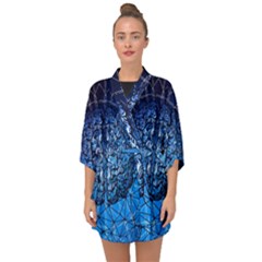 Brain Web Network Spiral Think Half Sleeve Chiffon Kimono