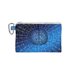 Brain Web Network Spiral Think Canvas Cosmetic Bag (Small)