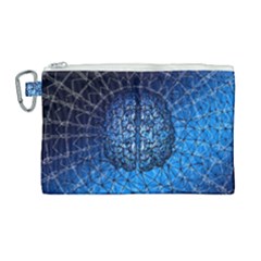 Brain Web Network Spiral Think Canvas Cosmetic Bag (large)