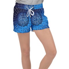 Brain Web Network Spiral Think Velour Lounge Shorts