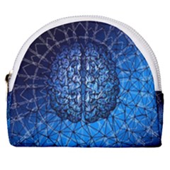 Brain Web Network Spiral Think Horseshoe Style Canvas Pouch