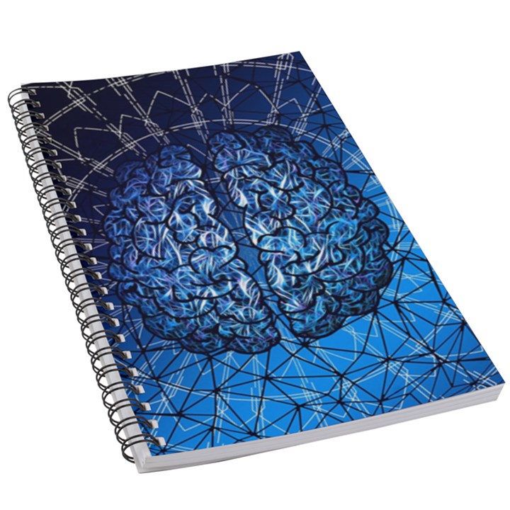 Brain Web Network Spiral Think 5.5  x 8.5  Notebook
