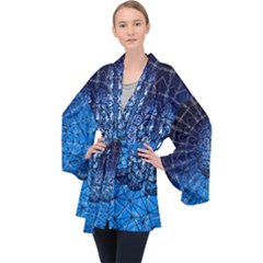 Brain Web Network Spiral Think Long Sleeve Velvet Kimono 