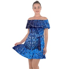 Brain Web Network Spiral Think Off Shoulder Velour Dress