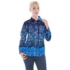 Brain Web Network Spiral Think Women s Long Sleeve Pocket Shirt