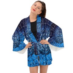 Brain Web Network Spiral Think Long Sleeve Kimono
