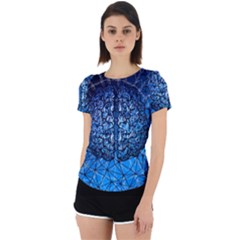 Brain Web Network Spiral Think Back Cut Out Sport Tee