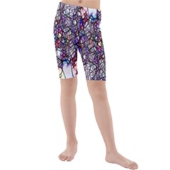 Web Network Abstract Connection Kids  Mid Length Swim Shorts
