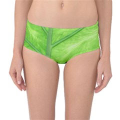 Green Bright Digital Manipulation Mid-waist Bikini Bottoms