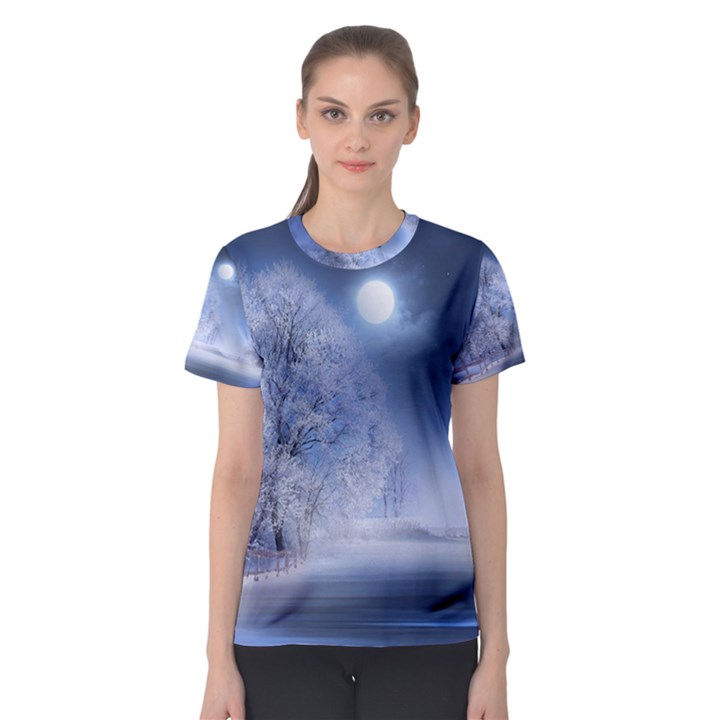 Nature Landscape Winter Women s Sport Mesh Tee