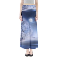 Nature Landscape Winter Full Length Maxi Skirt