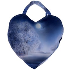 Nature Landscape Winter Giant Heart Shaped Tote