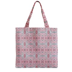 Paper Texture Floral Flowers Zipper Grocery Tote Bag