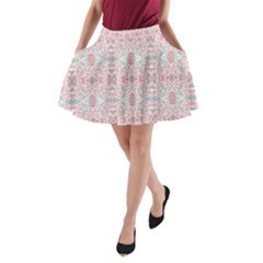 Paper Texture Floral Flowers A-line Pocket Skirt