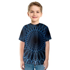 Abstract Rosette Web Network Kids  Sport Mesh Tee