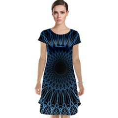 Abstract Rosette Web Network Cap Sleeve Nightdress by Vaneshart