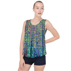 Matrix Technology Data Digital Bubble Hem Chiffon Tank Top by Vaneshart