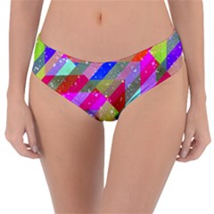 Multicolored Party Geo Design Print Reversible Classic Bikini Bottoms by dflcprintsclothing