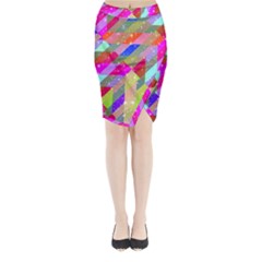 Multicolored Party Geo Design Print Midi Wrap Pencil Skirt by dflcprintsclothing