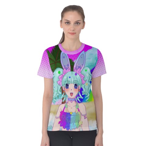 Beach Bunny Shirt (collab With Prismatic Fanatic) Women s Cotton Tee by Deltaavi