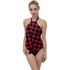 Block Fiesta - Apple Red & Black Go With The Flow One Piece Swimsuit by FashionBoulevard