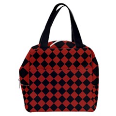 Block Fiesta - Apple Red & Black Boxy Hand Bag by FashionBoulevard