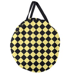 Block Fiesta - Blonde Yellow & Black Giant Round Zipper Tote by FashionBoulevard