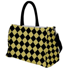 Block Fiesta - Blonde Yellow & Black Duffel Travel Bag by FashionBoulevard