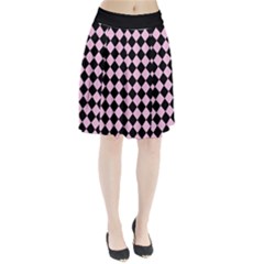 Block Fiesta - Blush Pink & Black Pleated Skirt by FashionBoulevard