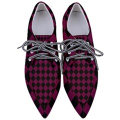 Block Fiesta - Boysenberry Purple & Black Women s Pointed Oxford Shoes by FashionBoulevard