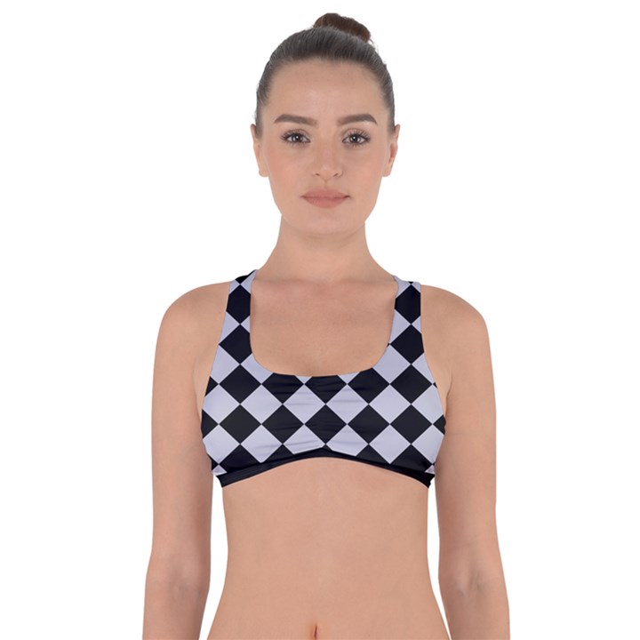 Block Fiesta - Cloudy Grey & Black Got No Strings Sports Bra