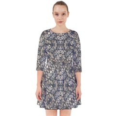 Urban Art Textured Print Pattern Smock Dress